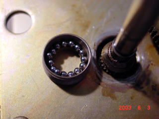 enlarged view of ball bearing